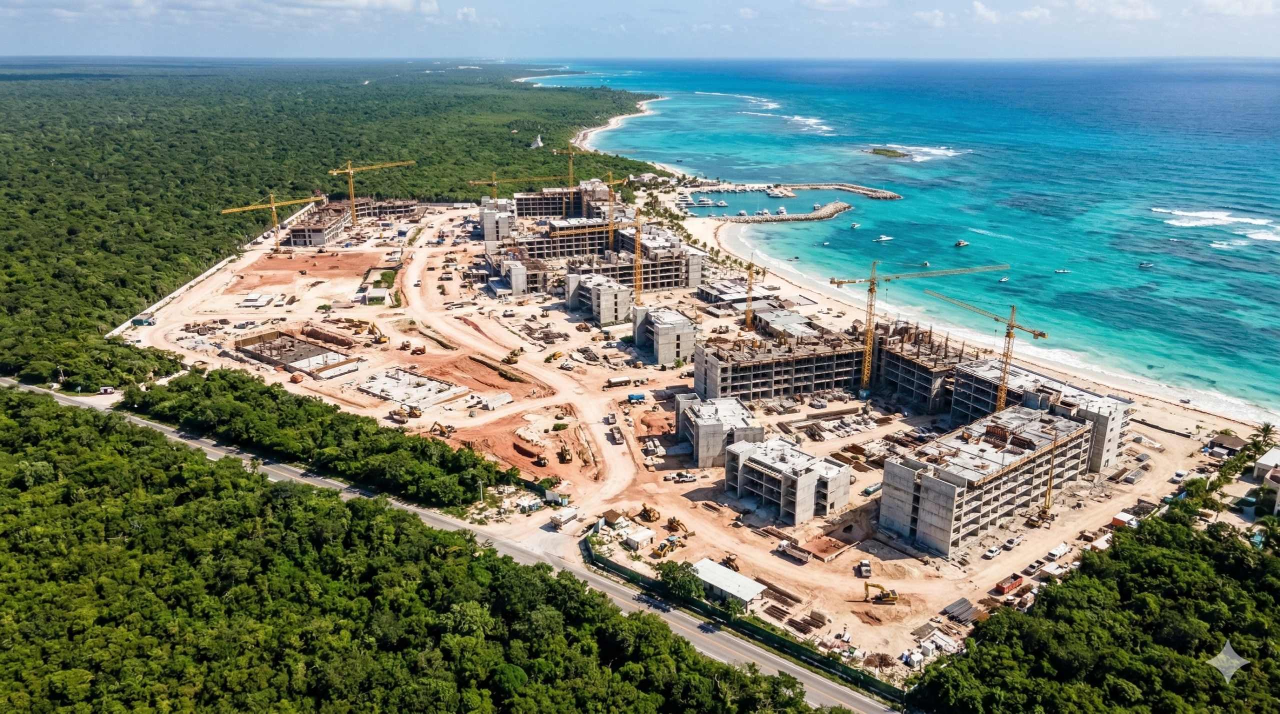 Aerial view of Riviera Maya pre-construction development — developers blocking independent legal review of contracts